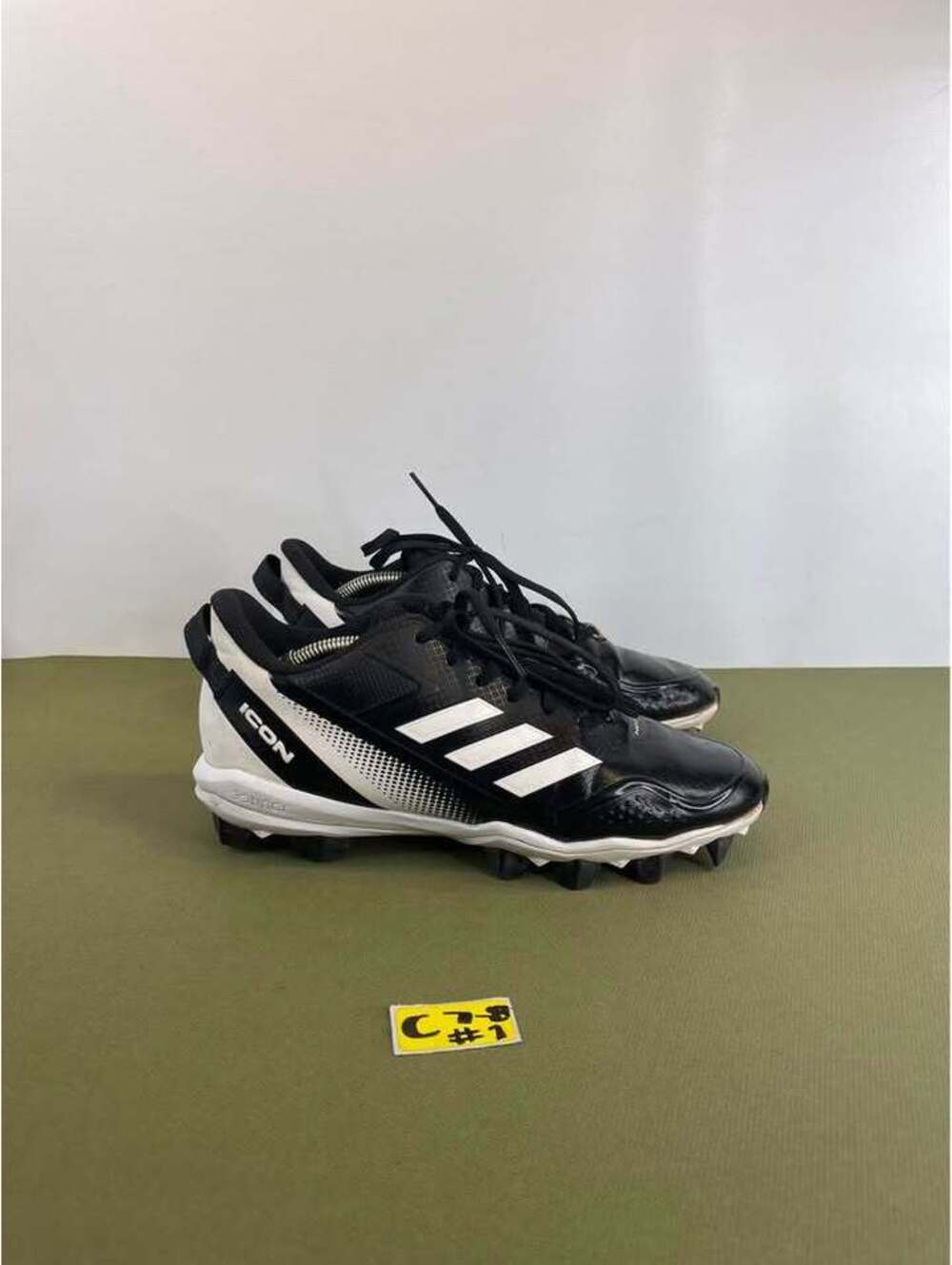 Adidas Icon Bounce Molded Baseball Cleats Black White Men's Size 7.5 S23915